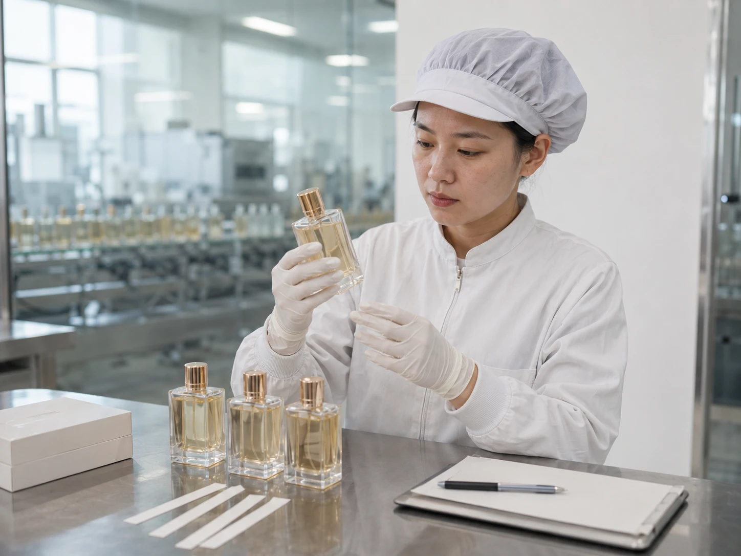 Perfume inspection before private label bulk production